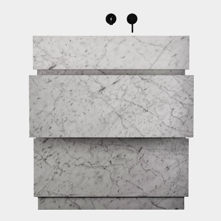 Orca - Marble Bathroom Vanity - White Carrara - Medium