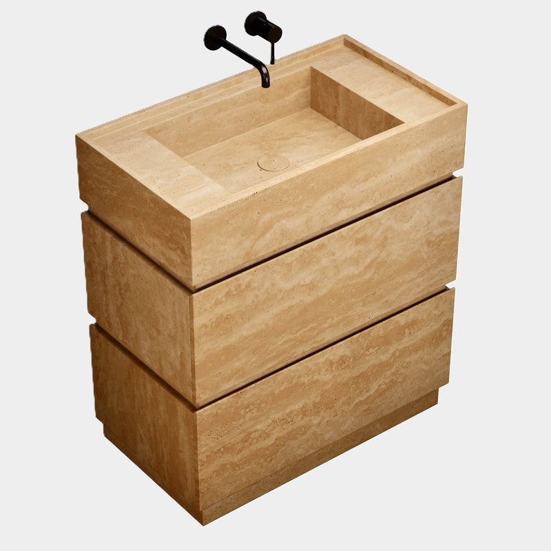 Orca - Marble Bathroom Vanity - Beige Travertine - Medium