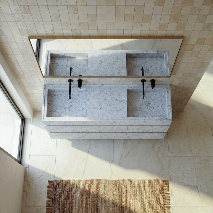 Orca - Double Basin Marble Bathroom Vanity