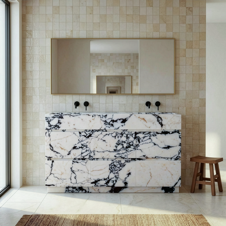 Orca - Double Basin Marble Bathroom Vanity