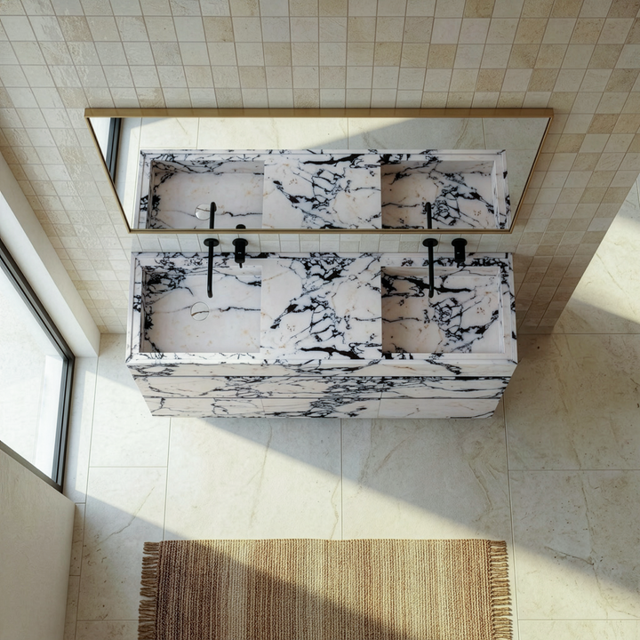 Orca - Double Basin Marble Bathroom Vanity