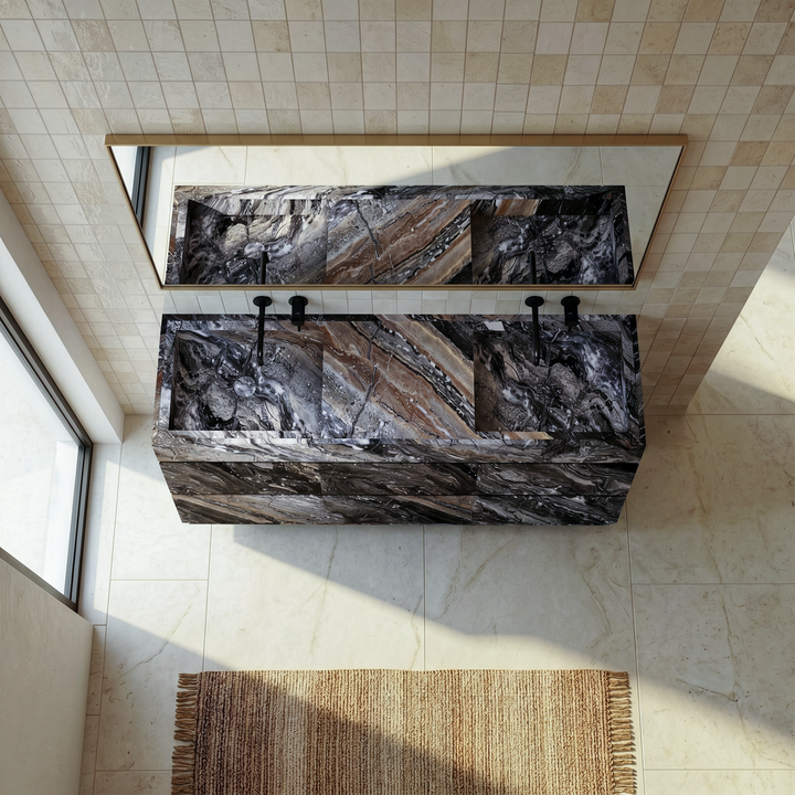 Orca - Double Basin Marble Bathroom Vanity