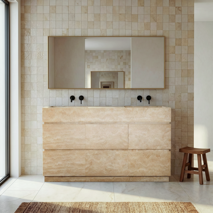 Orca - Double Basin Marble Bathroom Vanity
