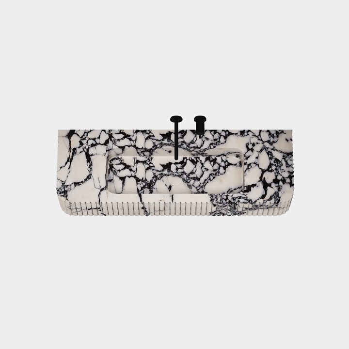 Raya - Ribbed Marble Basin - Calacatta Viola - Large