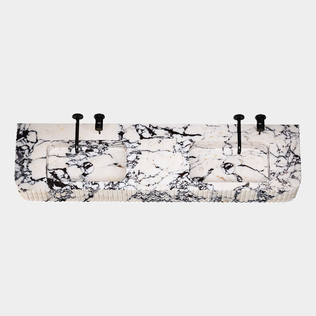 Raya - Ribbed Marble - Double Basin - Calcatta Viola