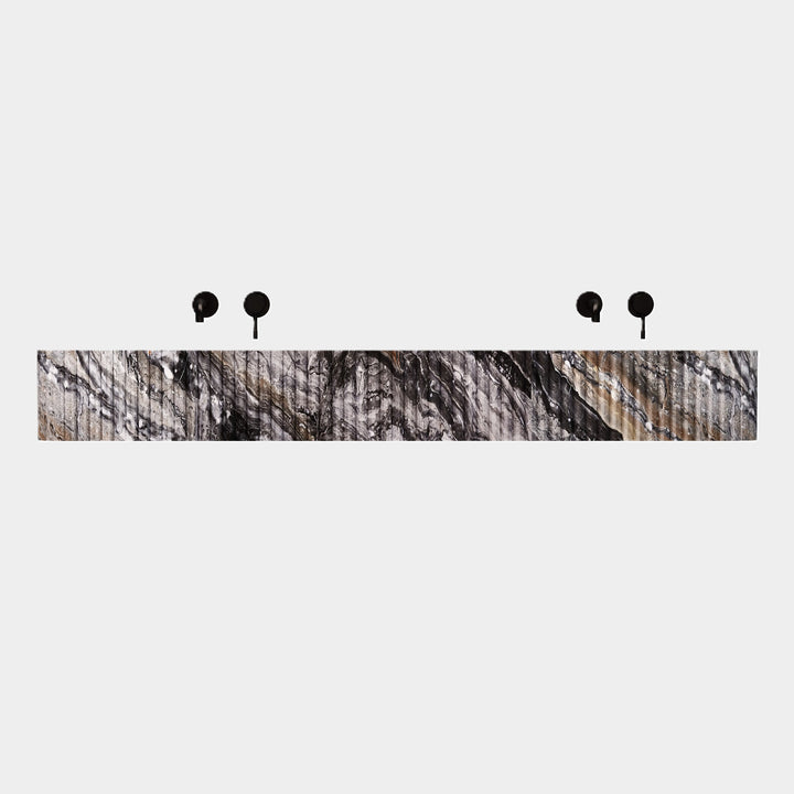Raya - Ribbed Marble - Double Basin - Grey Galaxy