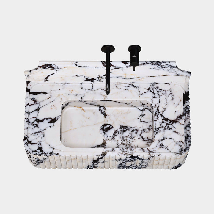 Skive - Ribbed Marble Basin - Calacatta Viola - Medium