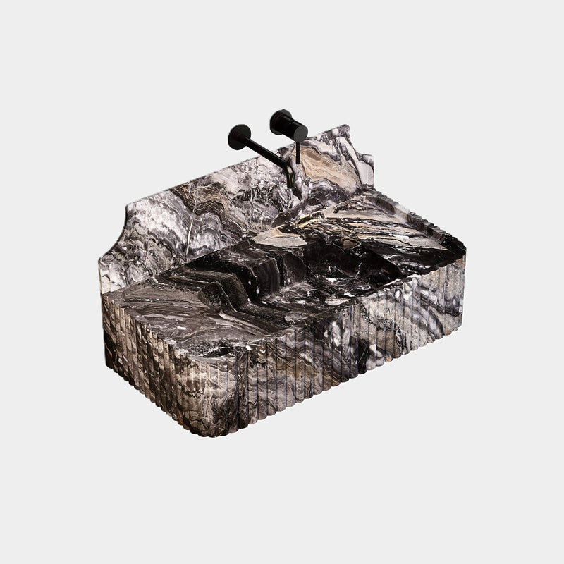 Skive - Ribbed Marble Basin - Grey Galaxy - Medium