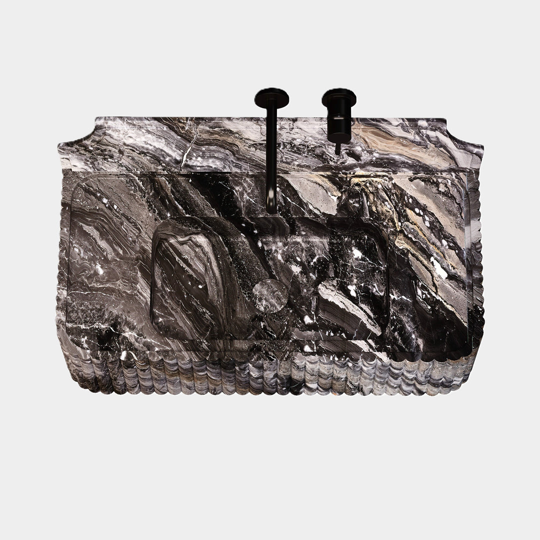 Skive - Ribbed Marble Basin - Grey Galaxy - Medium
