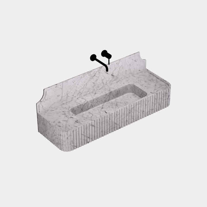Skive - Ribbed Marble Basin