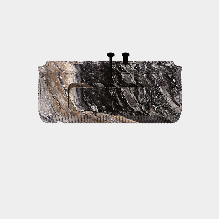 Skive - Ribbed Marble Basin - Grey Galaxy - Large