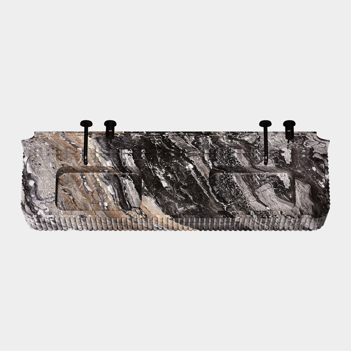 Skive - Ribbed Marble Double Basin - Grey Galaxy