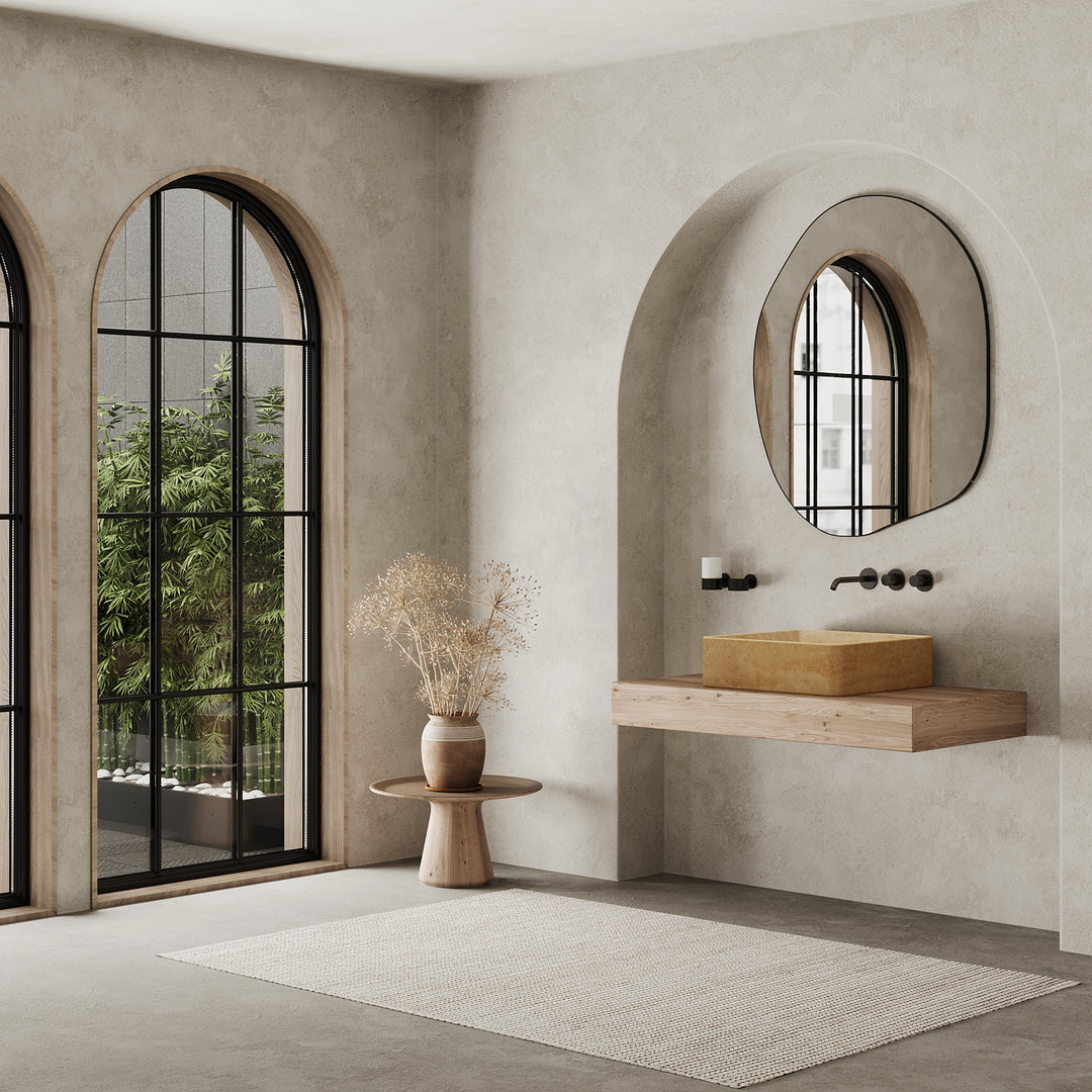 Maiken - Square Marble Basin - Beige Travertine