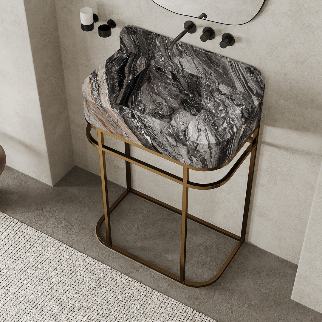 Assens - Free-Standing Marble Vanity - Grey Galaxy - Large