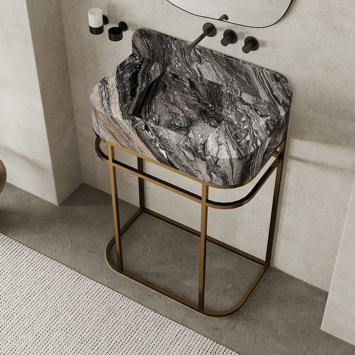 Assens - Free-Standing Marble Vanity - Grey Galaxy - Large