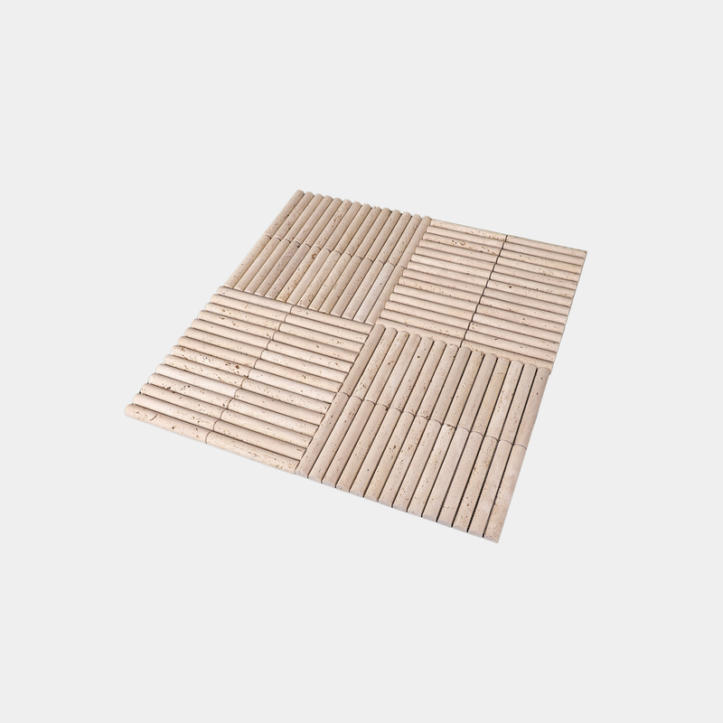 Fluted Beige Travertine detail