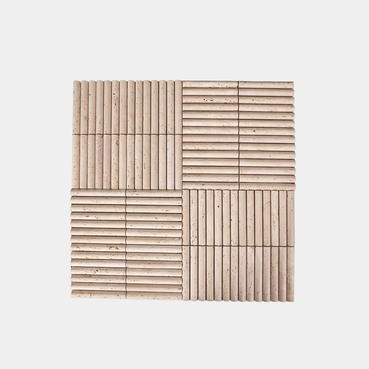 Fluted Tiles Beige Travertine