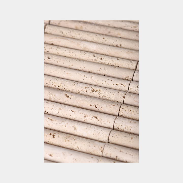 Fluted Tiles Beige Travertine