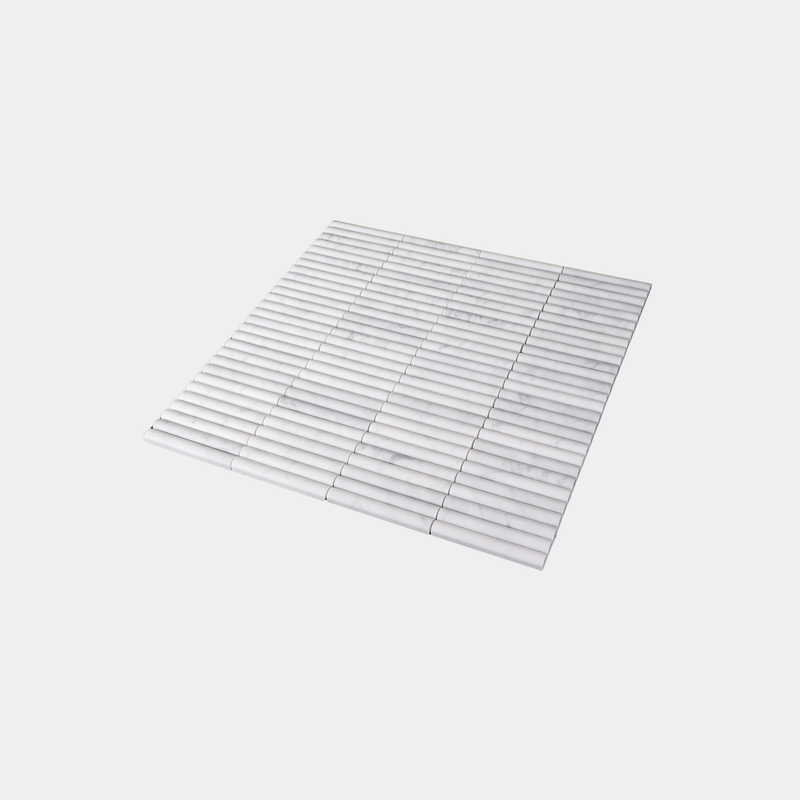 Fluted Tiles – White Carrara