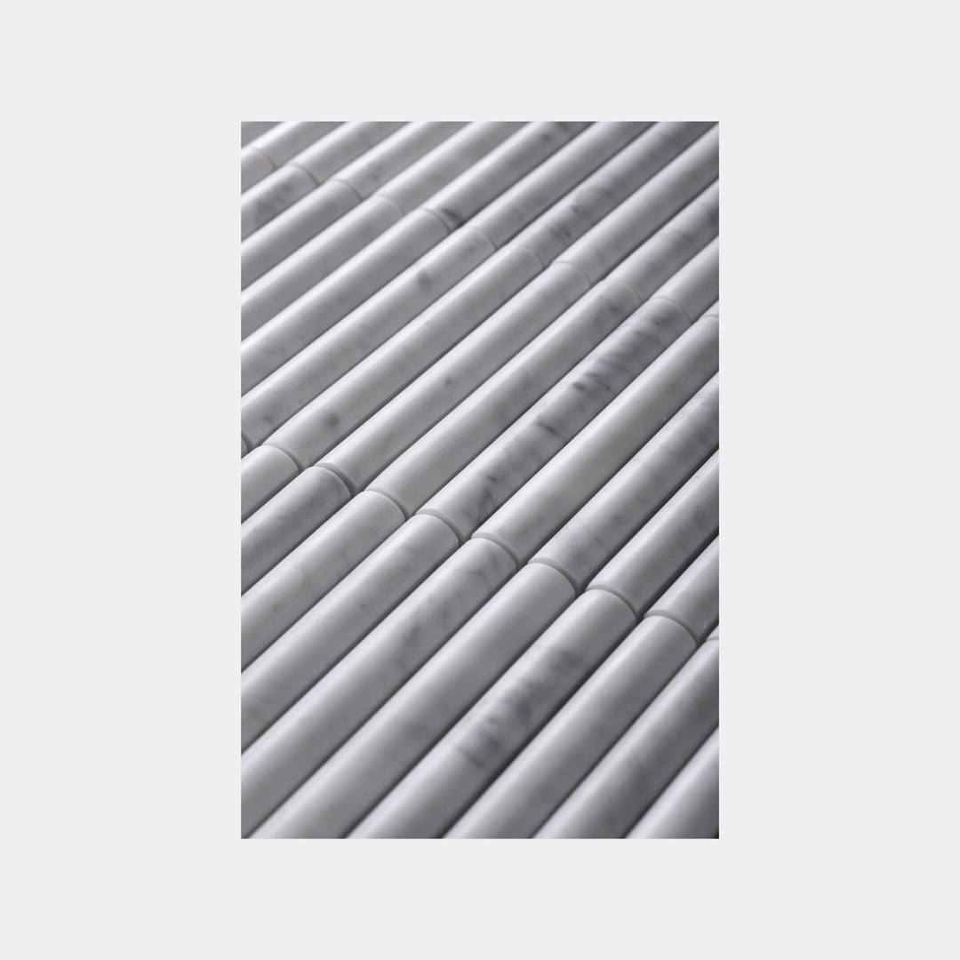 Fluted Tiles White Carrara