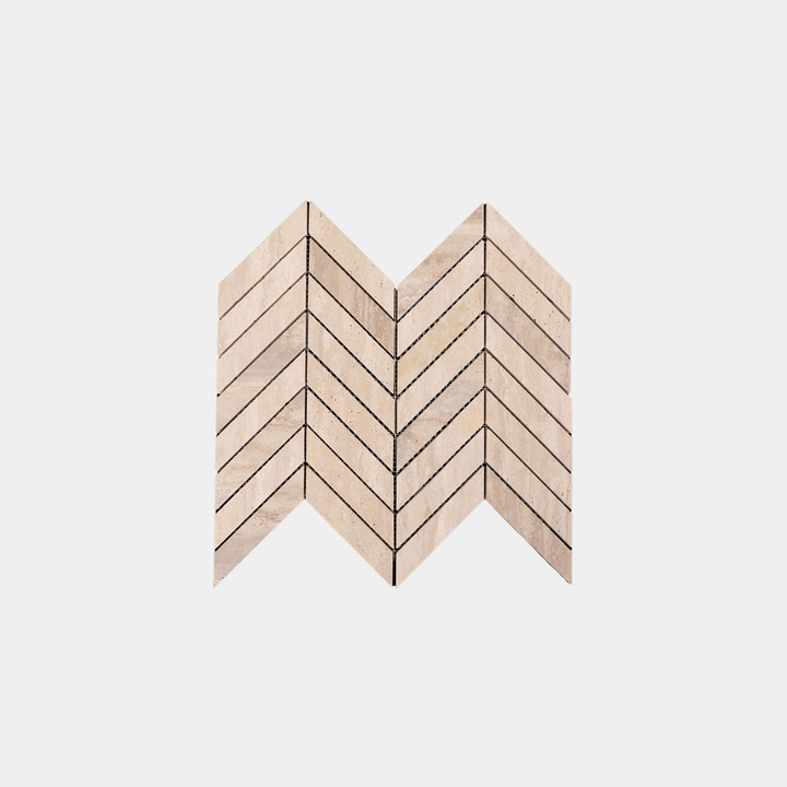 Herringbone Tiles Beige Travertine
