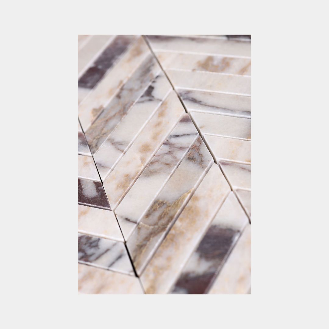 Herringbone Tiles Calacatta Viola