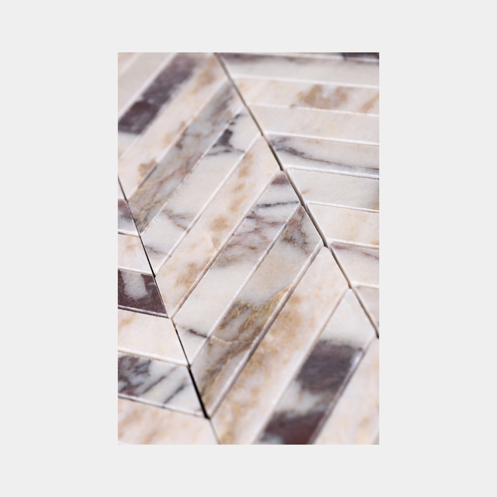 Herringbone Tiles Calacatta Viola