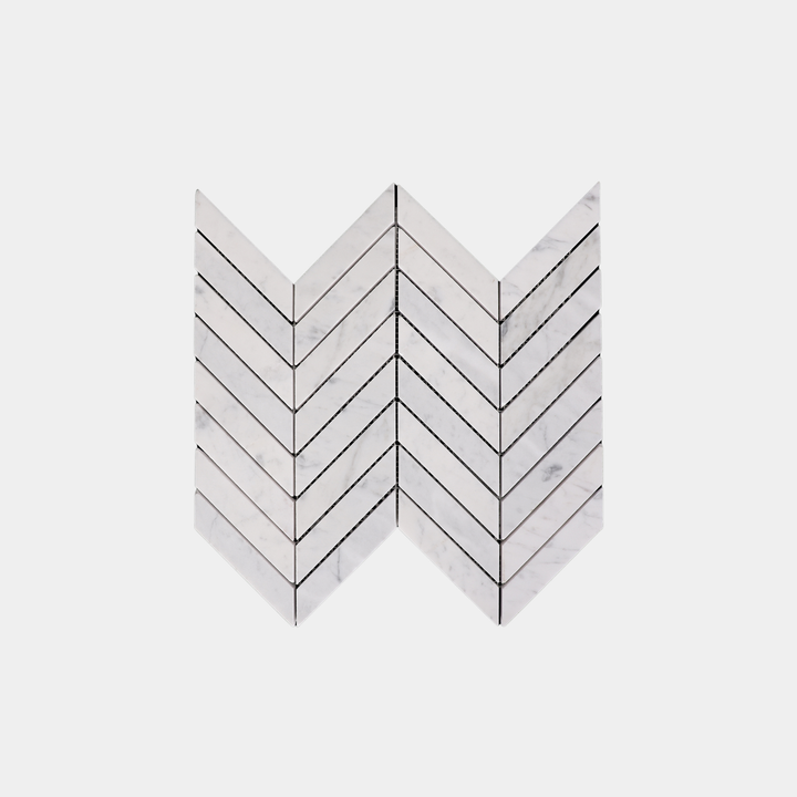 Herringbone Tile White Carrara