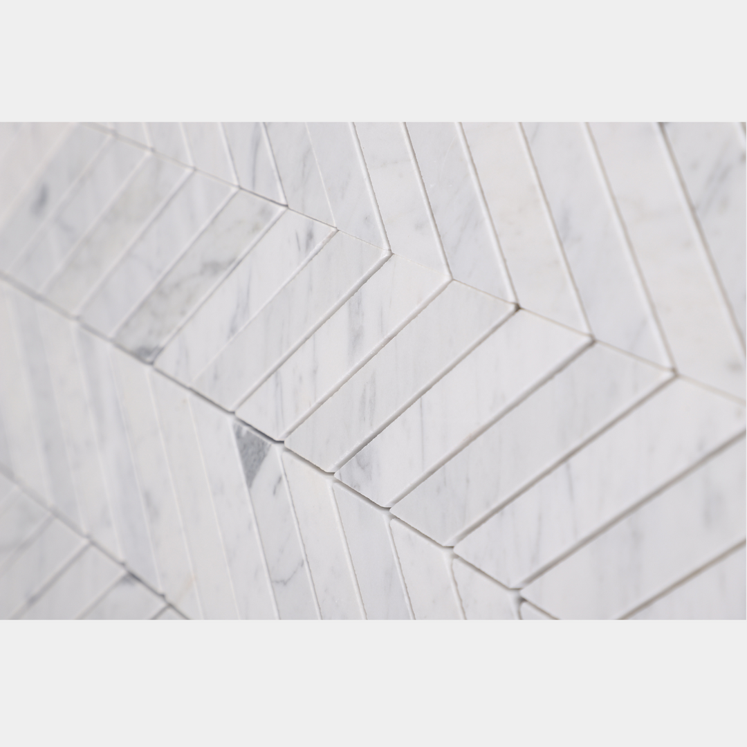 Herringbone Tile White Carrara
