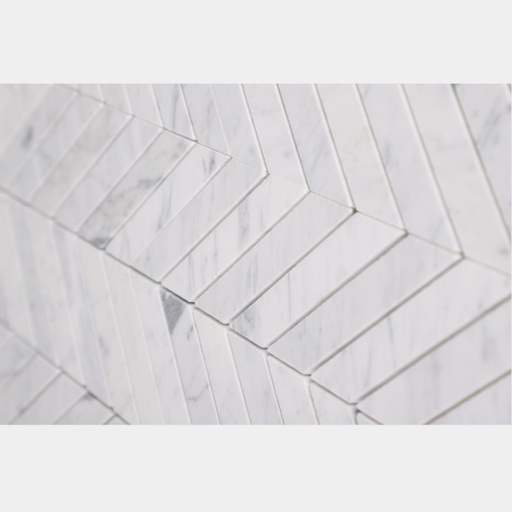 Herringbone Tile White Carrara