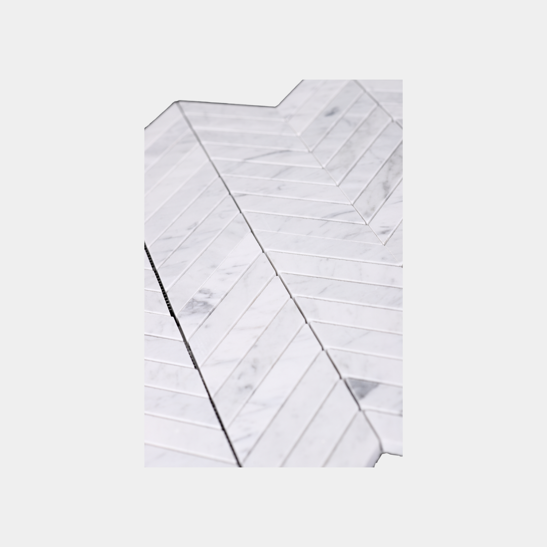 Herringbone Tile White Carrara