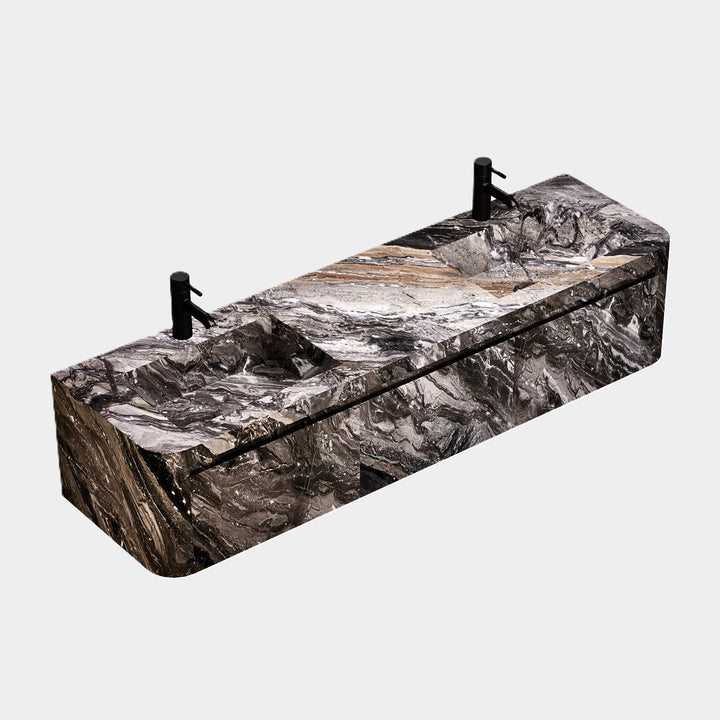 Lyke wall-mounted vanity side in Grey Galaxy