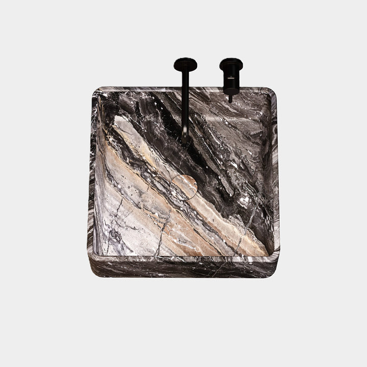 Maiken square basin top view in Grey Galaxy