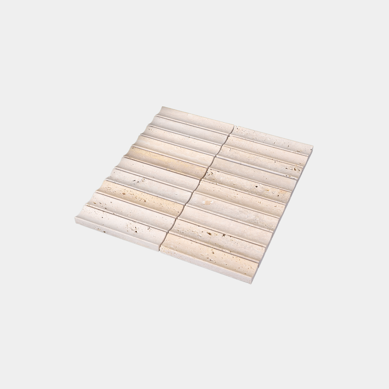 Inverted Flute Tiles – Beige Travertine