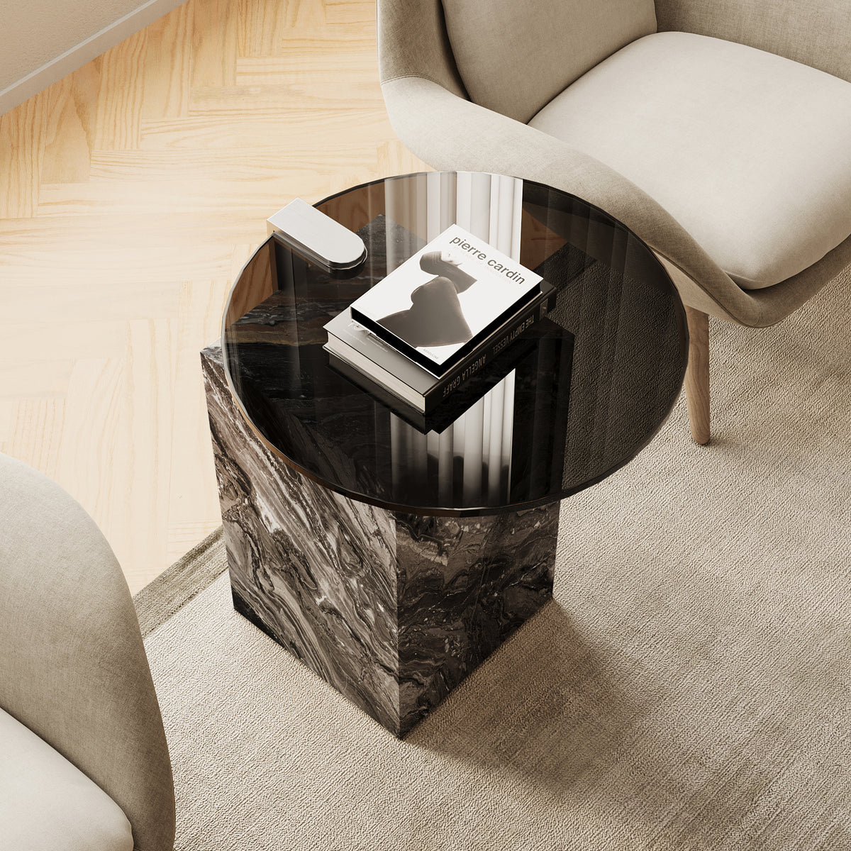 NORDST marble furniture in a living room setting