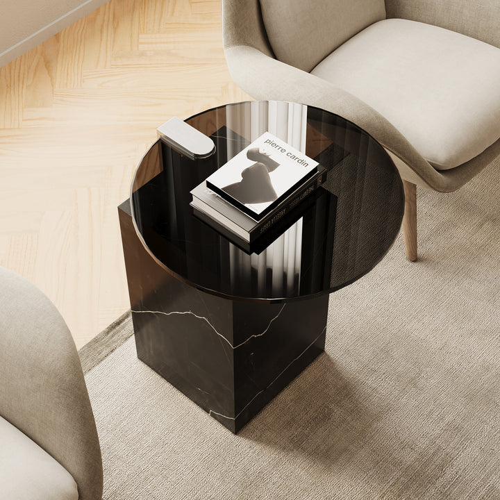 Skagen - Marble Side-Table - Black Eagle