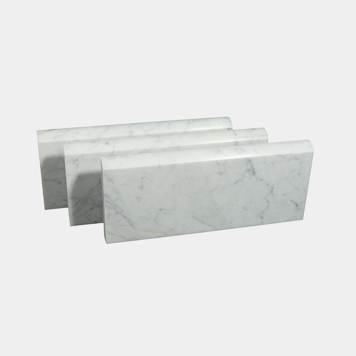 Marble modern skirting board in White Carrara