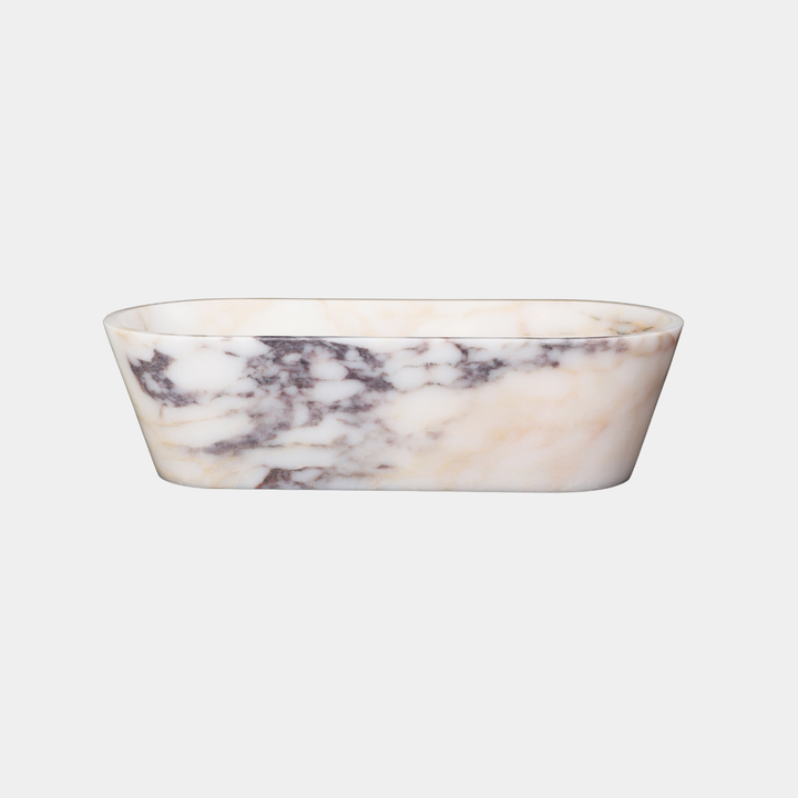 Bjorn oval marble bathtub in Calacatta Viola
