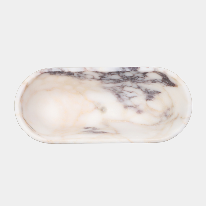 Bjorn oval marble bathtub in Calacatta Viola