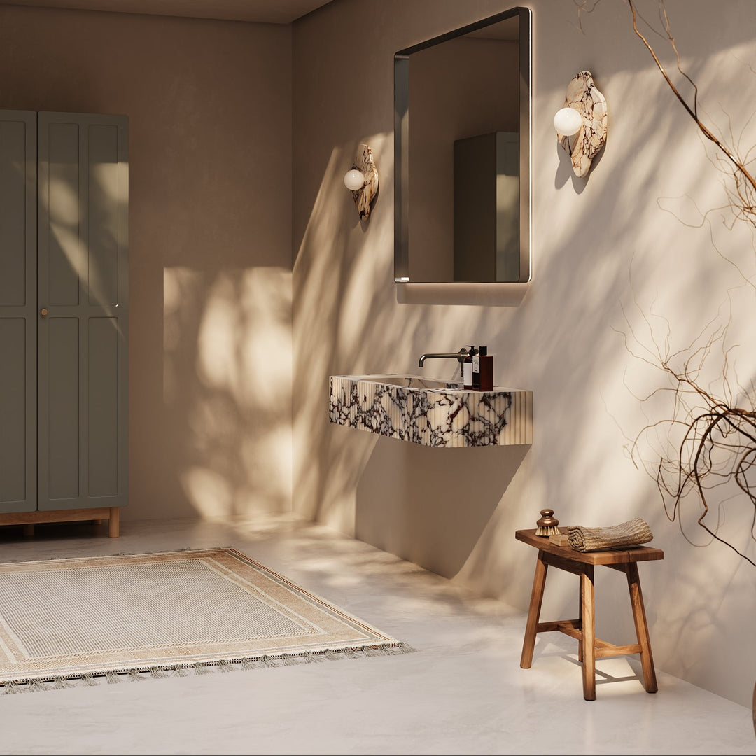 Raya - Ribbed Marble Basin