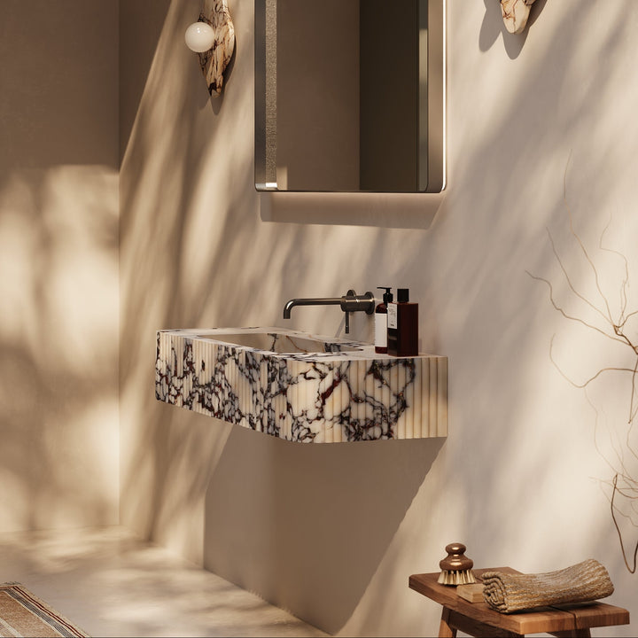 Raya - Ribbed Marble Basin