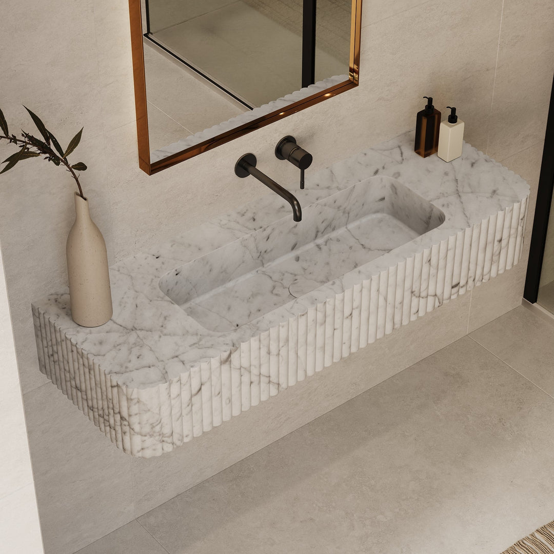 Raya - Ribbed Marble Basin