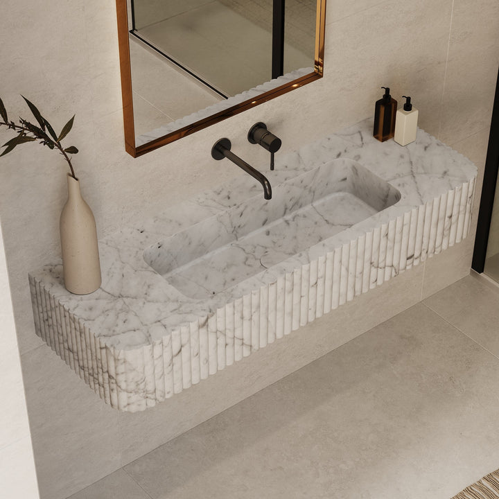 Raya - Ribbed Marble Basin