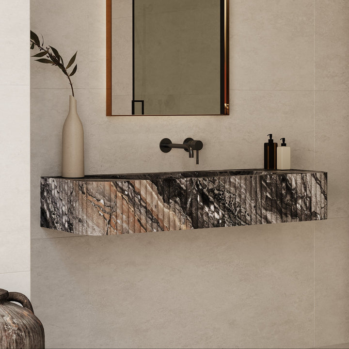 Raya - Ribbed Marble Basin