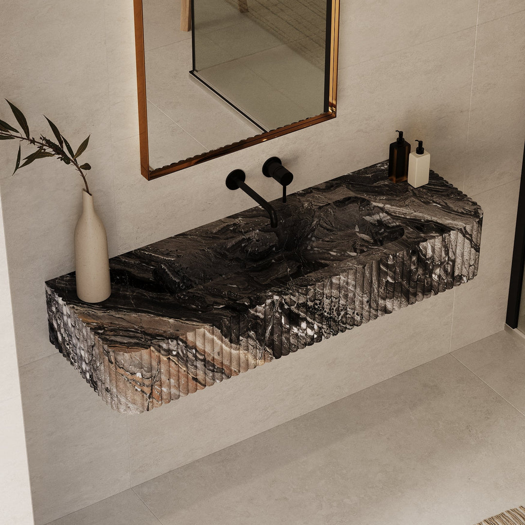 Raya - Ribbed Marble Basin