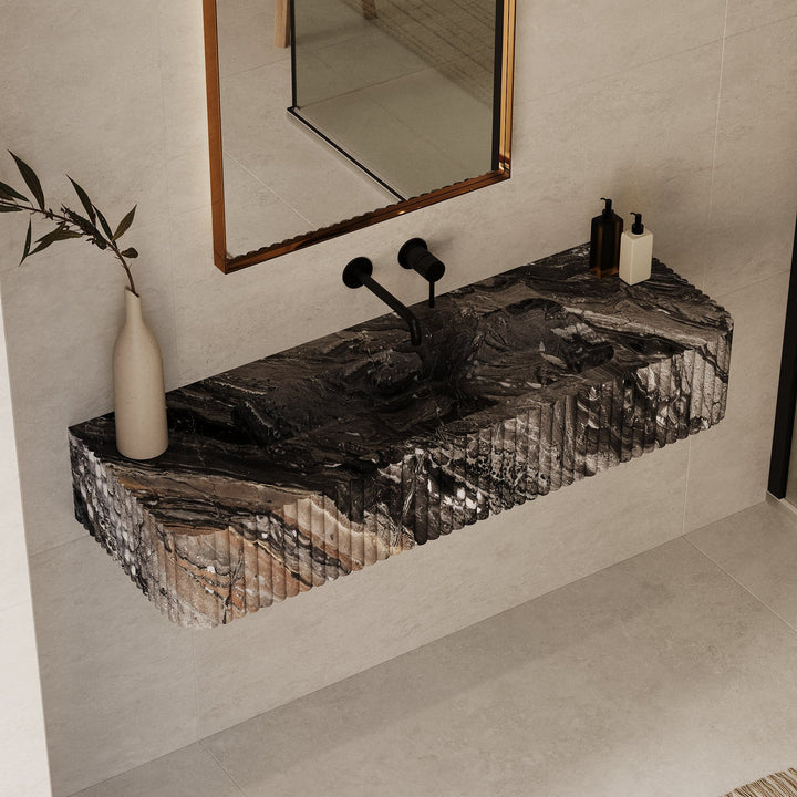 Raya - Ribbed Marble Basin