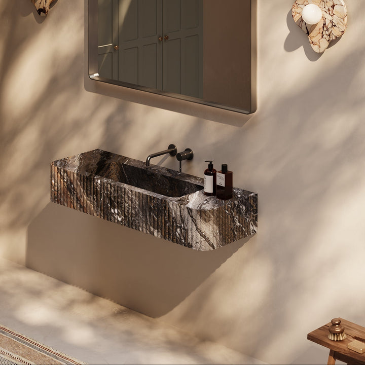 Raya - Ribbed Marble Basin