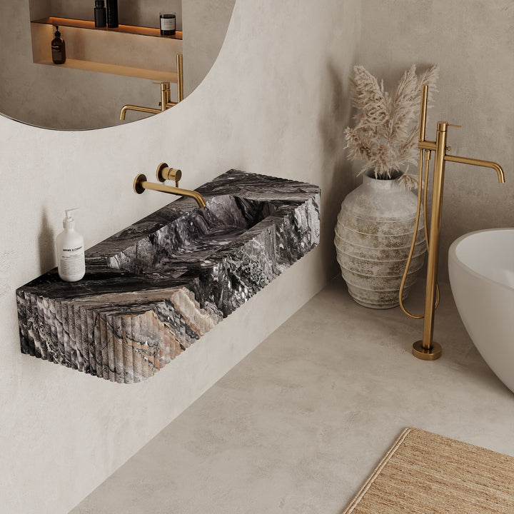 Raya - Ribbed Marble Basin
