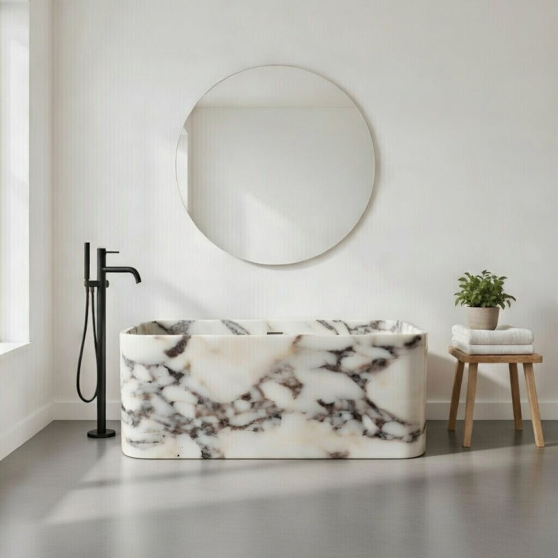 Astrid - Square Bathtub Marble – Calacatta Viola