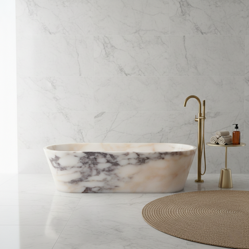 Bjorn - Oval Bathtub – Calacatta Viola